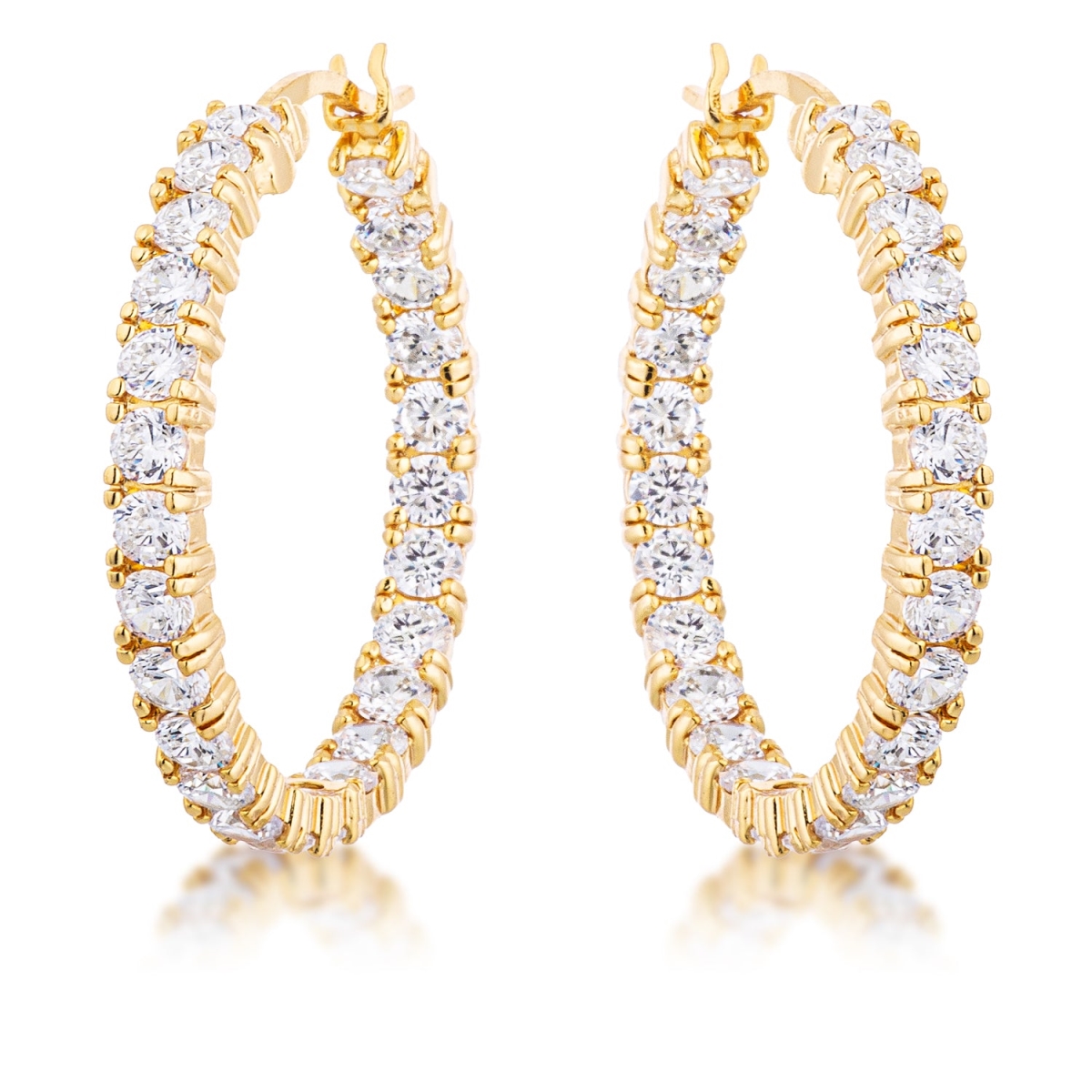 5.5 CT 18k Gold Plated Eternity Hoop Earrings
