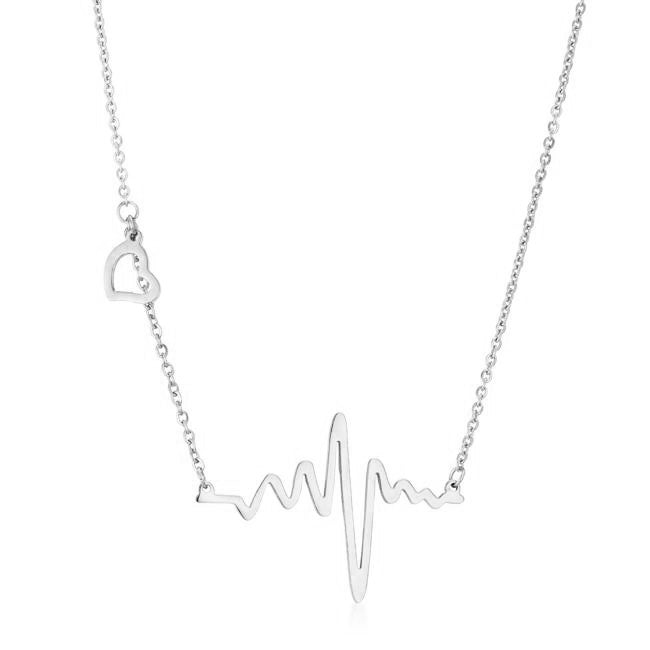 Picture of J Goodin N01320RV-V00 High Polish Stainless Steel Heartbeat Necklace