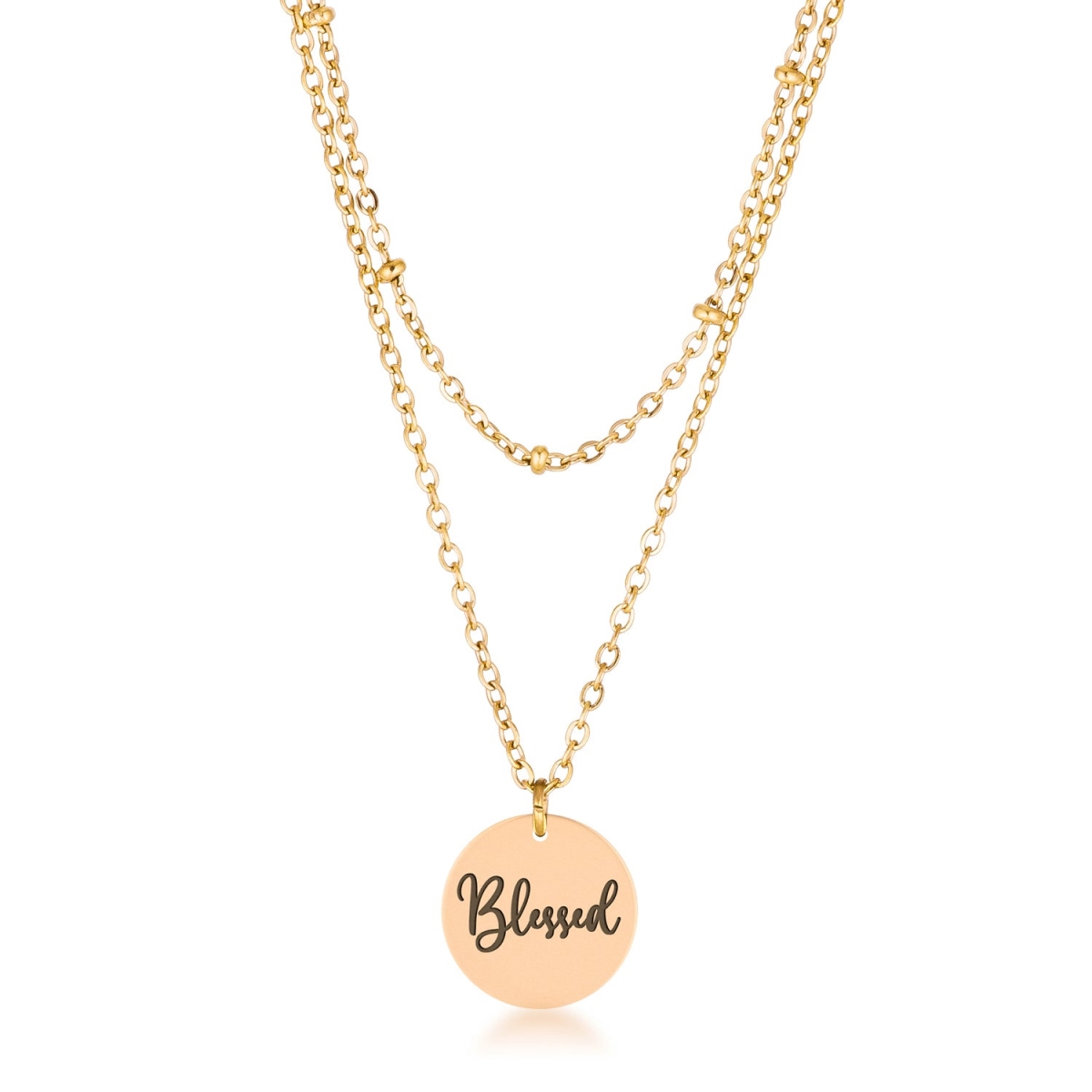 Chic Gold Engraved with Blessed Necklace
