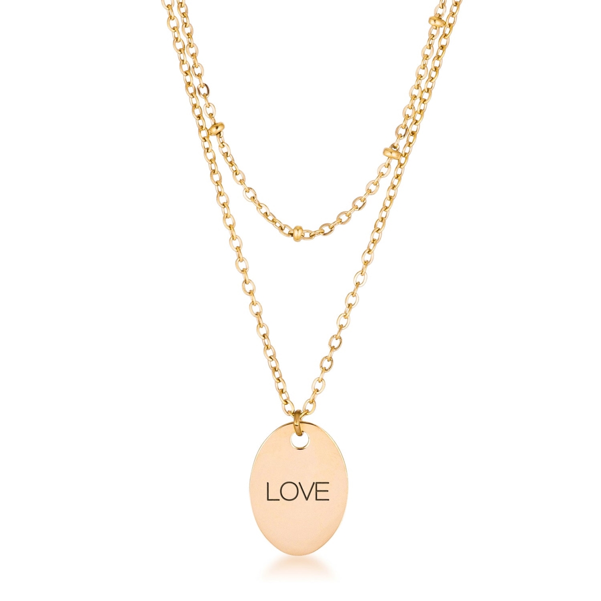 18K Gold Plated Double Chain Love Necklace