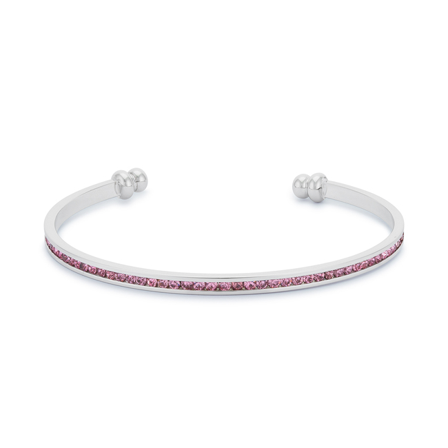 Picture of Jgoodin BC00072R-V12 Womens Channel-Set Cubic Zirconia Cuff&#44; Pink