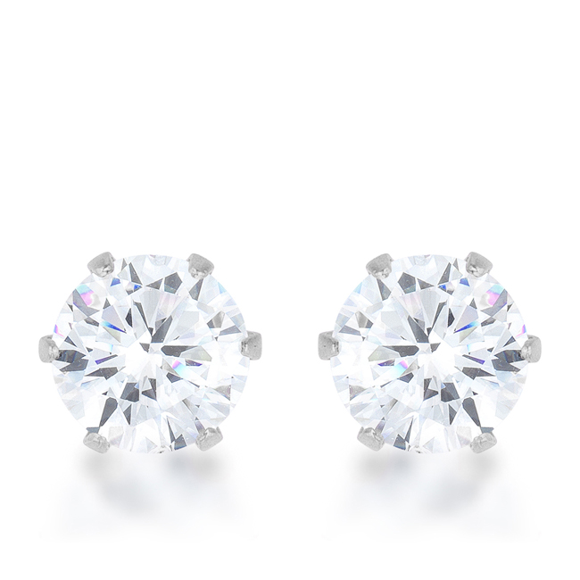 Picture of Jgoodin E01884RV-C01 Womens Reign 3.4 CT Cubic Zirconia Rhodium Stainless Steel Stud Earrings