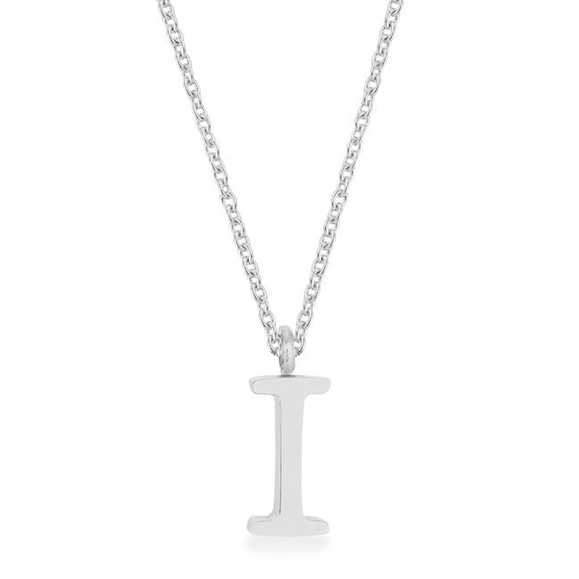 Picture of Jgoodin P11456R-V00-I Womens Elaina White Gold Rhodium Stainless Steel I Initial Necklace