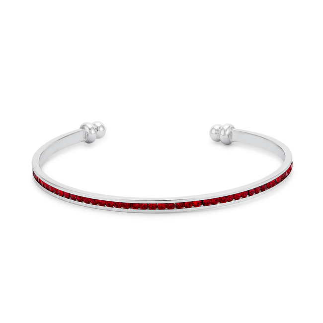 Picture of Jgoodin BC00072R-V10 Womens Channel-Set Ruby Cubic Zirconia Cuff&#44; Red