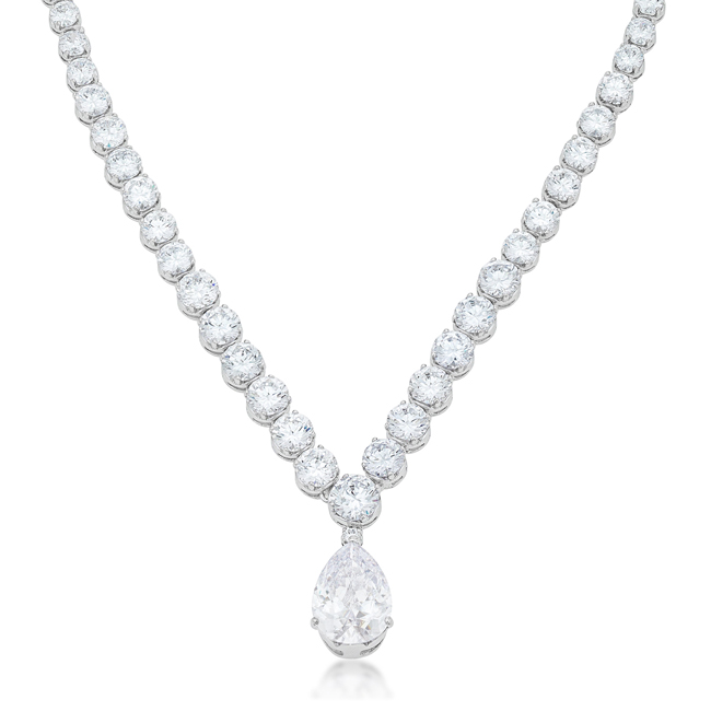 Picture of Jgoodin N01289R-C01 Womens Bejeweled Cubic Zirconia Pear Drop Necklace