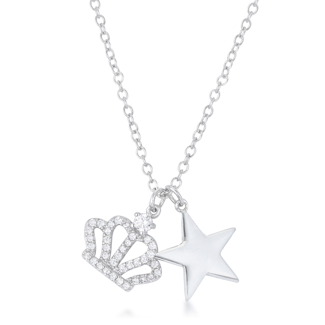 Picture of Jgoodin N01322R-C01 Womens Vanessa Crown & Star Charm 0.4 CT Pendant