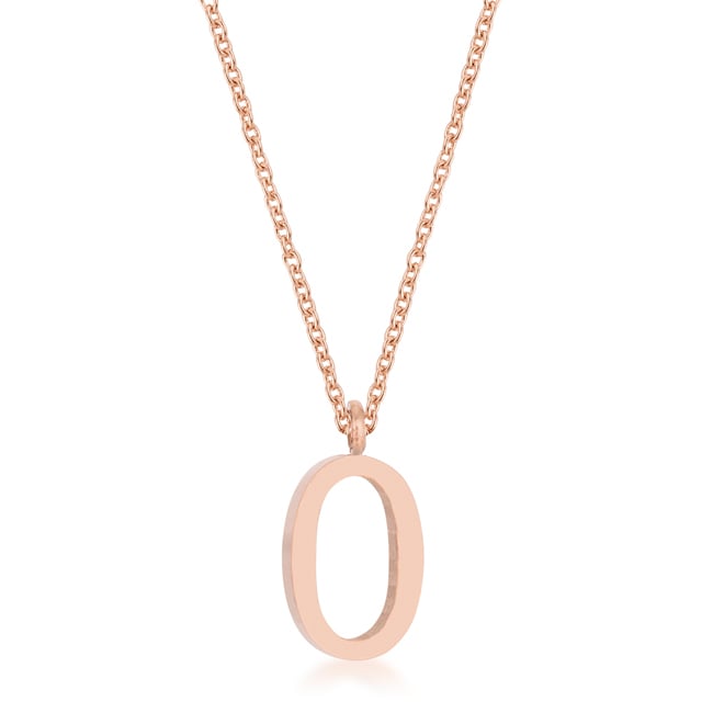 Picture of Jgoodin P11456A-V00-O Womens Elaina Rose Gold Stainless Steel O Initial Necklace