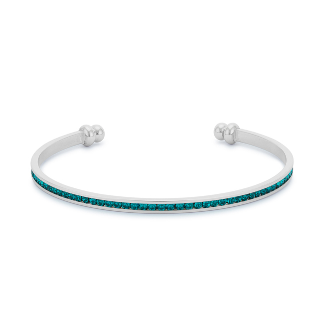 Picture of Jgoodin BC00072R-V39 Womens Channel-Set Cubic Zirconia Cuff&#44; Turquoise