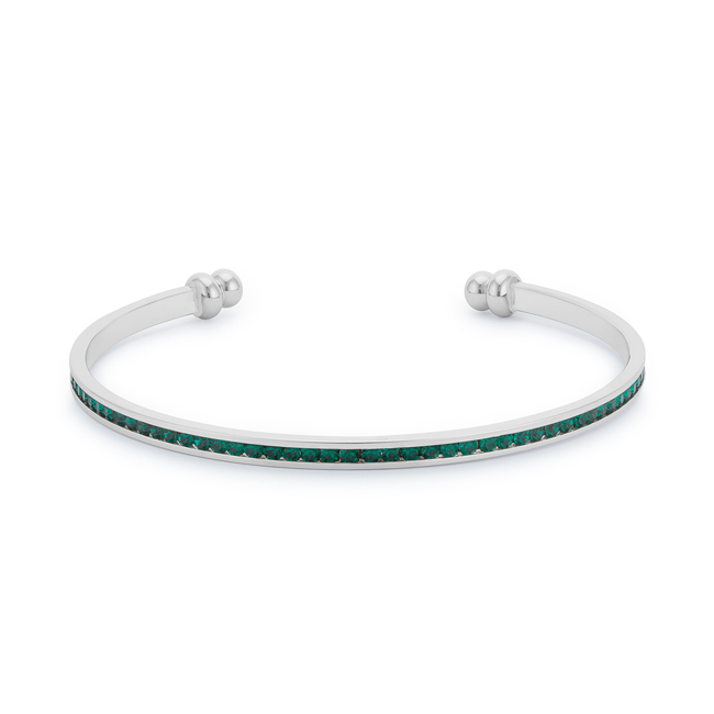Picture of Jgoodin BC00072R-V40 Womens Channel-Set Emerald Cubic Zirconia Cuff&#44; Green