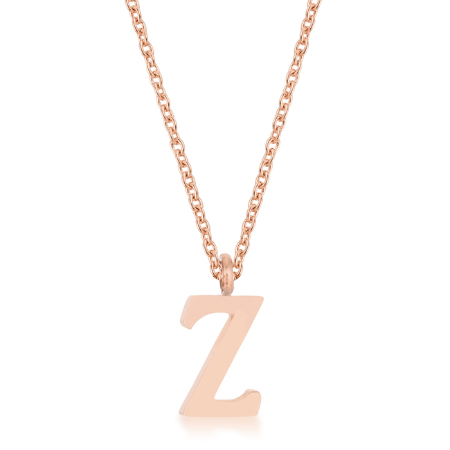 Picture of Jgoodin P11456A-V00-Z Womens Elaina Rose Gold Stainless Steel Z Initial Necklace