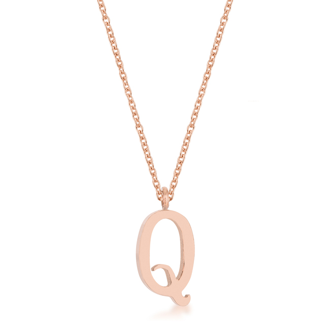 Picture of Jgoodin P11456A-V00-Q Womens Elaina Rose Gold Stainless Steel Q Initial Necklace