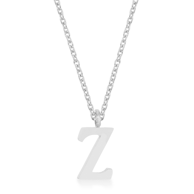 Picture of Jgoodin P11456R-V00-Z Womens Elaina White Gold Rhodium Stainless Steel Z Initial Necklace