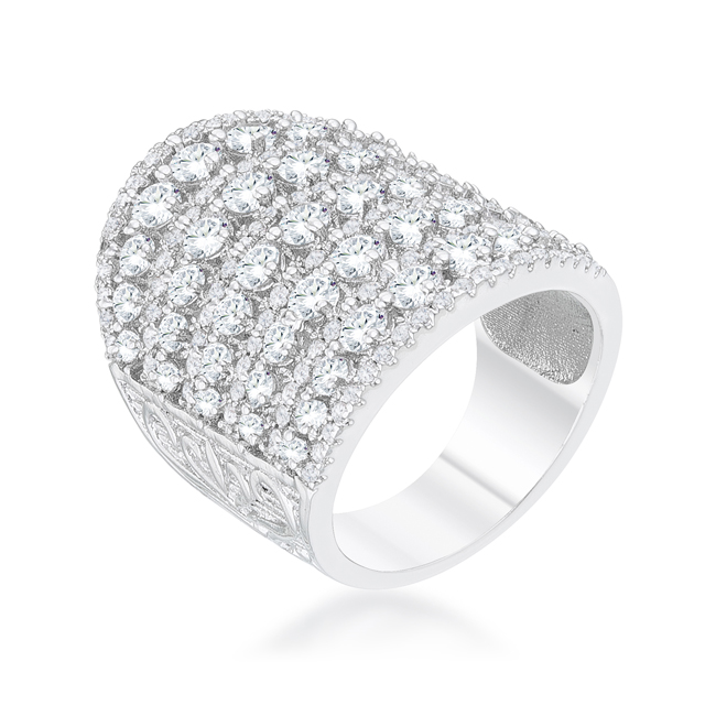 Womens Charlyn 2.5 CT Rhodium Cubic Zirconia Statement Cocktail Ring - Size 6