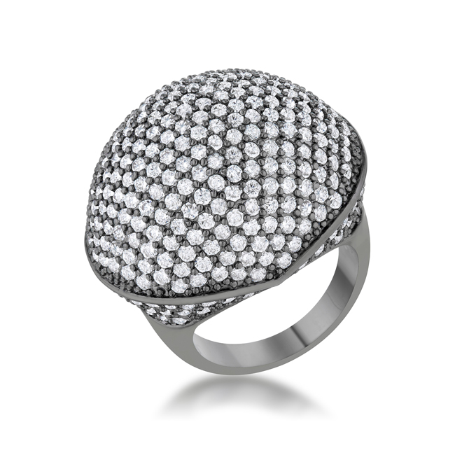 Womens Dara 4.75 CT Cubic Zirconia Hematite Dome Cocktail Ring - Size 10