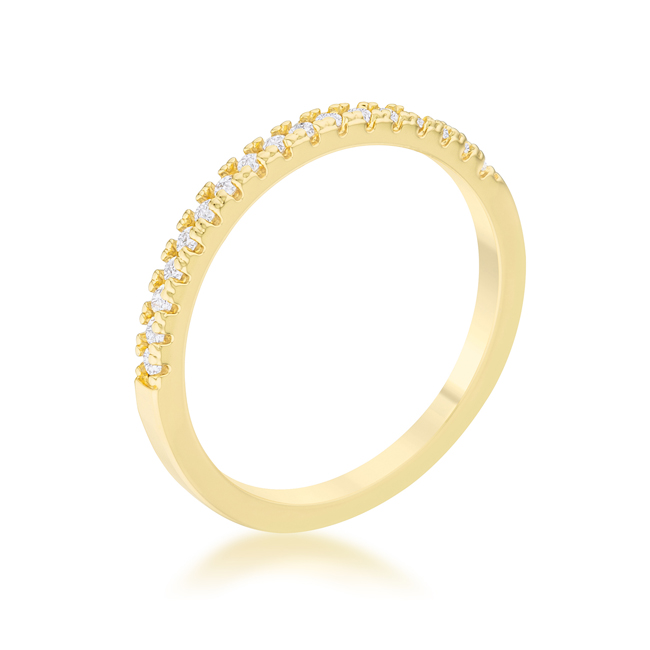 Picture of Jgoodin R08533G-C01-06 Womens Rina 0.11 CT Cubic Zirconia 14K Gold Delicate Band Ring - Size 6