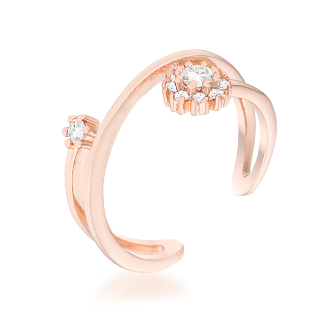 Womens Krista 0.25 CT Cubic Zirconia Rose Gold AbstractWrap Ring - Size 9