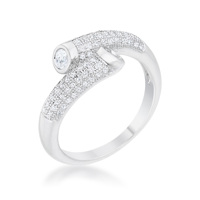 Picture of Jgoodin R08521R-C01-06 Womens Perry 0.62 CT Cubic Zirconia Rhodium Contemporary Wrap Ring - Size 6