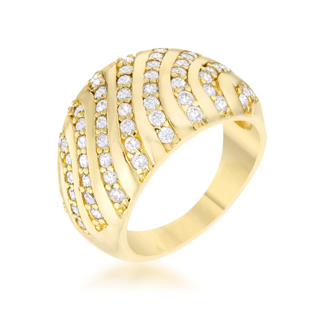 Womens Shayla 0.95 CT Cubic Zirconia 14K Gold Contemporary Dome Ring - Size 6