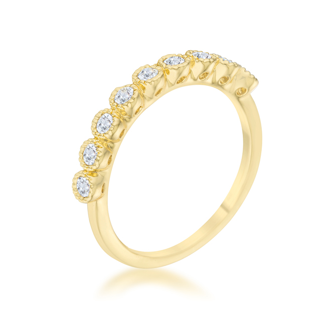 Womens Bea 0.27 CT Cubic Zirconia 14K Gold Delicate Band - Size 9