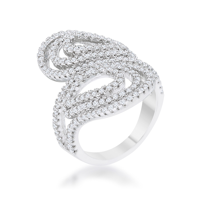 Jgoodin R08506R-C01-06 Womens Serina 1 CT Cubic Zirconia Rhodium Pave Circle Ring - Size 6