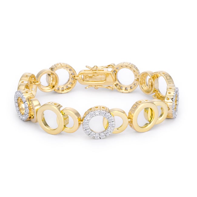 Picture of Jgoodin B01362T-C01 7 in. Circle Bijoux Two Tone Bracelet - Clear