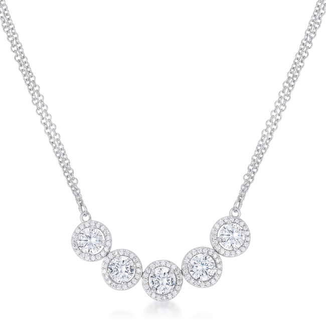 Picture of Jgoodin N01330R-C01 5 CT Dazzling Rhodium Necklace with Cubic Zirconia - Clear