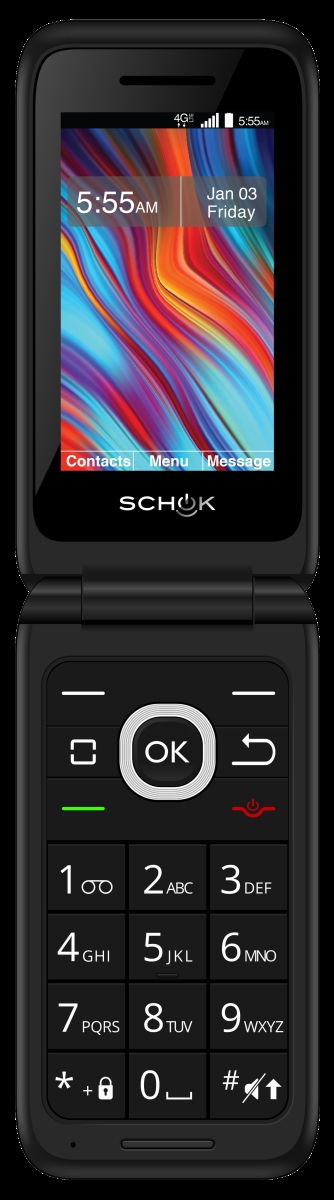 Picture of Schok OSN500012 Classic Flip Unlocked GSM & Verizon Phone with Exchangeable Covers - Blue & Red