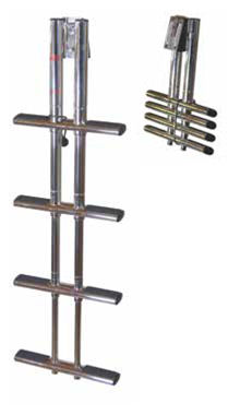 IBD3 1.25 in. 3 Step Telescoping Dive Ladder SS 316 Tube with Mounting Bracket EES3T