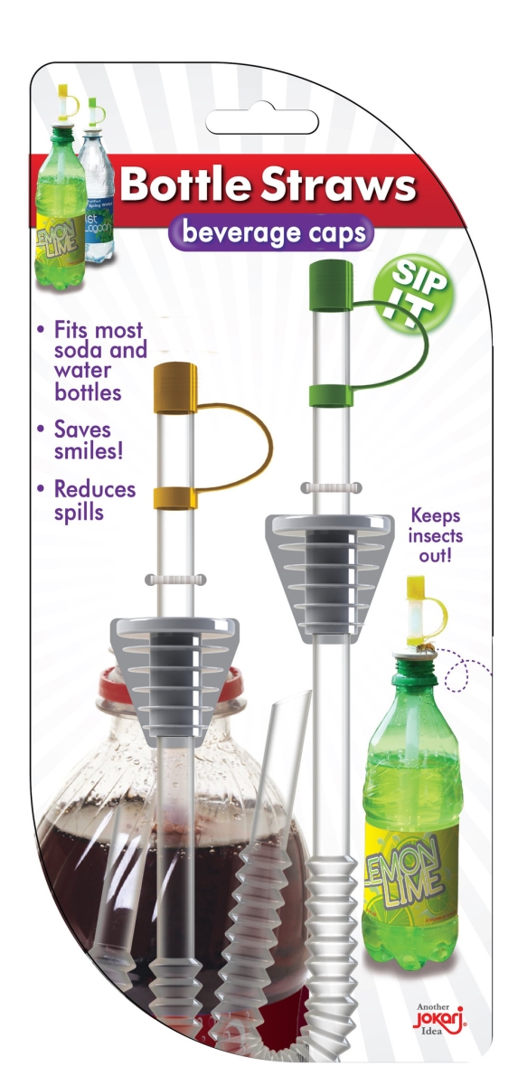Picture of Jokari 019546P6 Sip & Seal Soda Straws for Bottled Beverages, Pack of 2 & Set of 6