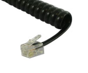 15 ft. Replacement Black Handset Coil Cord