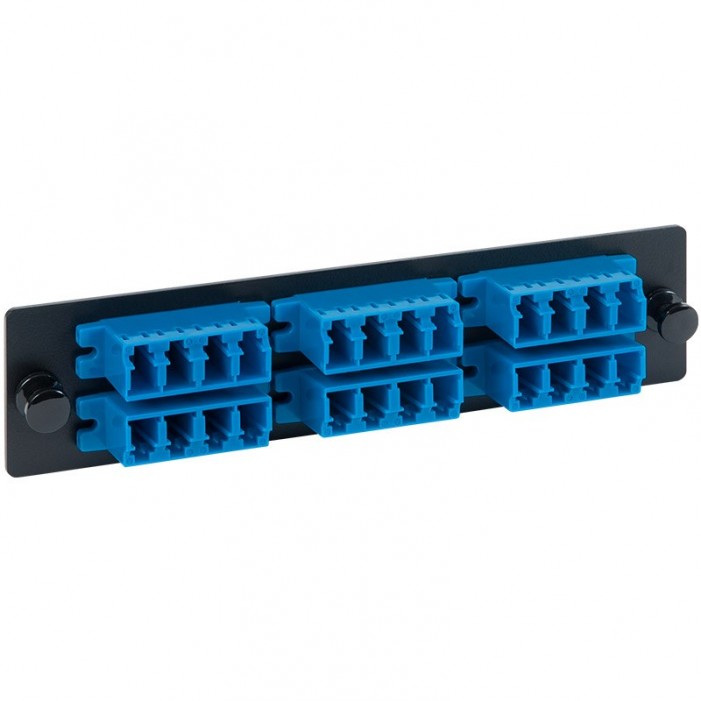 Picture of ICC ICFOPL1619 6 Quad LC 24F SM Blue Adapter Panel