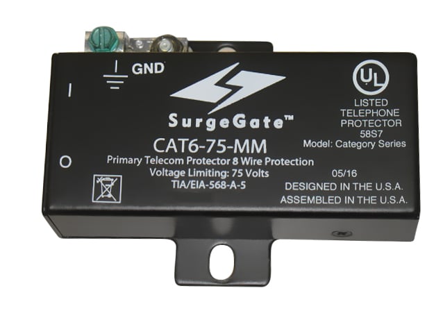 1Gb Rated Protector Solid State RJ45 In & Out Surge Protector, 4 Pair