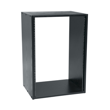 28in. 16U Rack - Black - Easy Assembly - Durable Wood Construction