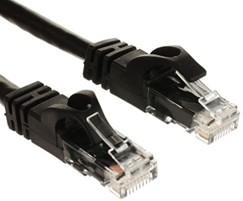 10 ft. Black Cat6 Clear Boot Patch Cord, Pack of 25
