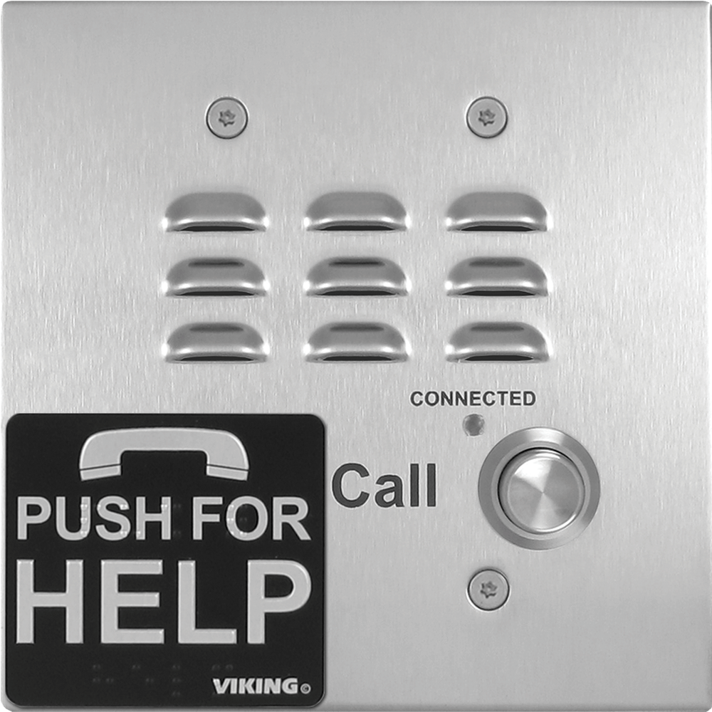Picture of Viking Electronics E-1600-32A-EWP ADA Emergency Phone with Dialer & Voice Announcer Double Gang Box Mounted with Enhanced Weather Protection