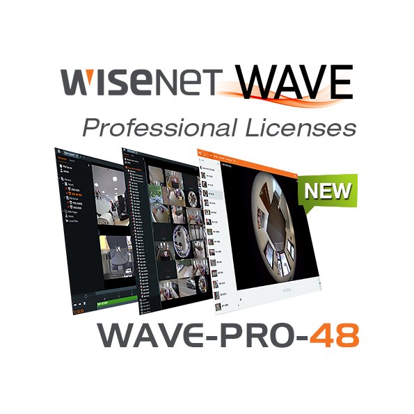 Picture of Hanwha WAVE-PRO-48 Wave VMS Professional Enables 48 IP Streaming Recording License