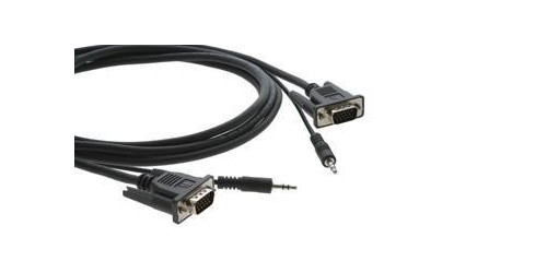 15-Pin M to 15-Pin M Plus 3.5 mm Micro VGA Cable - 25 ft.
