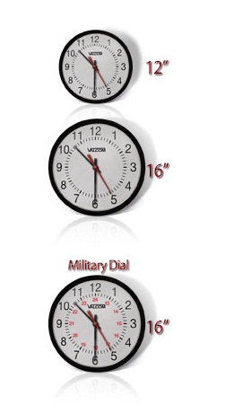 V-AW12B 12 in. Round Wireless Clock Black Surface Mount Battery Operate