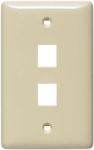 NSP12I 1 Gang & 2 Port Rear-Loading Standard Multimedia Wall Plate - Ivory