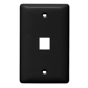 NSP11BK 1 Gang & 1 Port Rear-Loading Standard Multimedia Wall Plate - Black