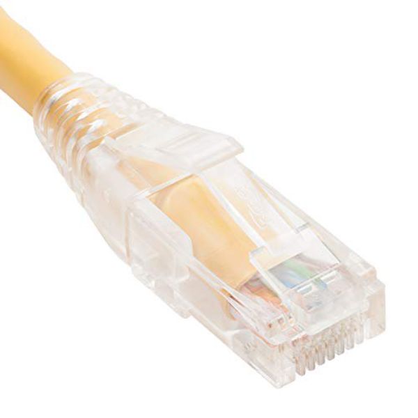 3 ft. Patch Cord CAT5e Clear Boot - Low Profile Snag-Free Strain Relief, Yellow