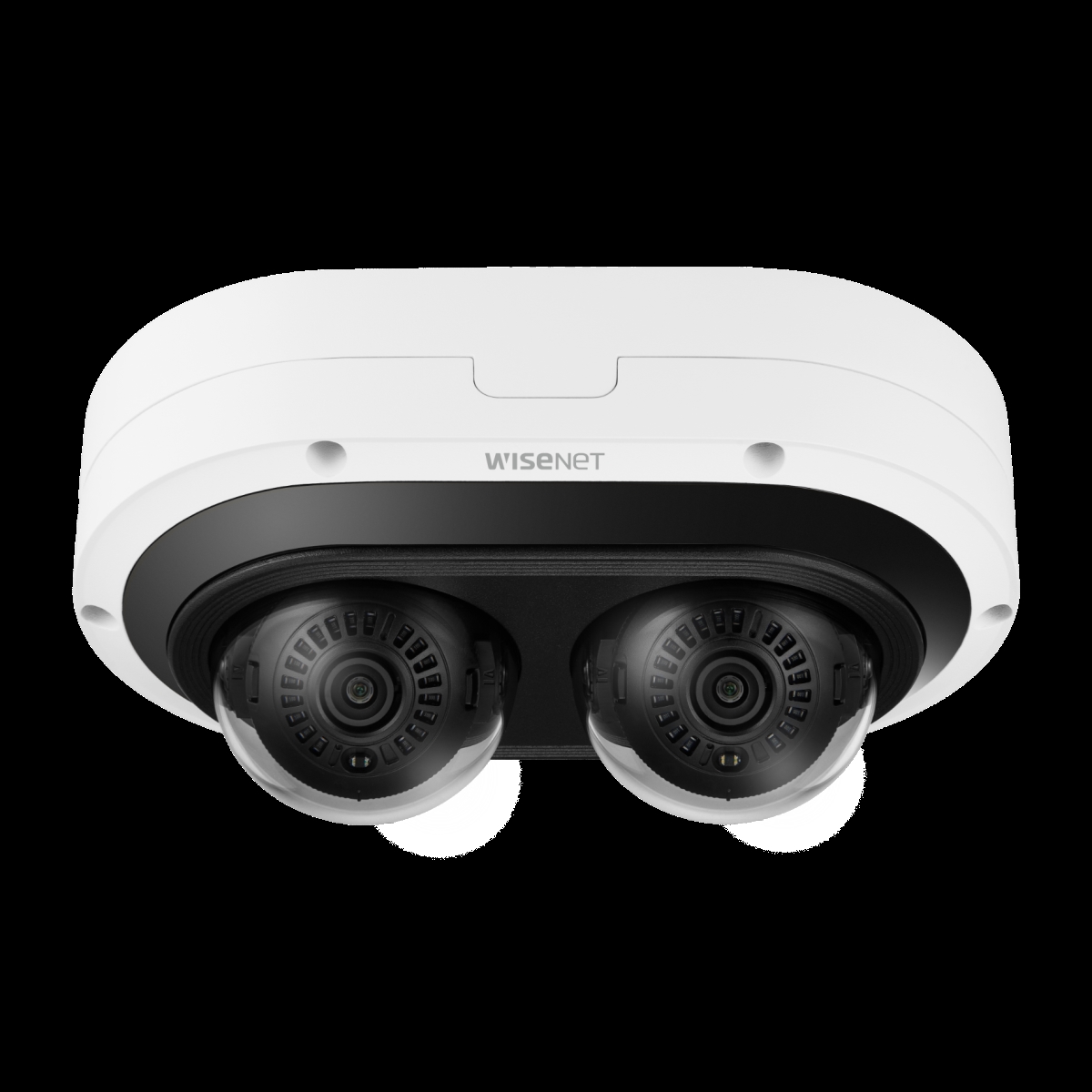Picture of Hanwha PNM-C12083RVD 25 m 6MP X 2 AI IR Aluminum Network Vandal Outdoor 2 Channel AI IR Dome Camera, White
