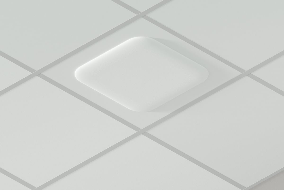 1444-FXL 3.5 x 14 x 14 in. Recessed Suspended Ceiling Tile Network Access Point Mount, White