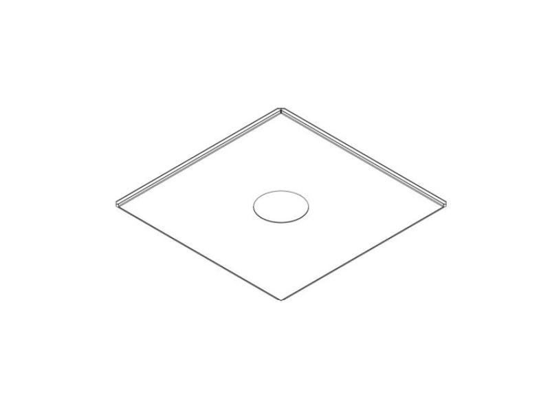 CLPNL-1011 2 x 2 ft. 7.5 in. Dia. Metal Ceiling Panel for In-Ceiling Dome Cameras, Grey