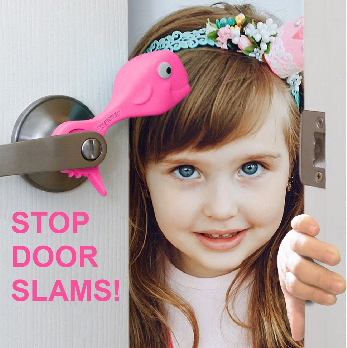 Picture of Safeslam SSWhalPi1u Door Slam Stopper&#44; Pink Whale