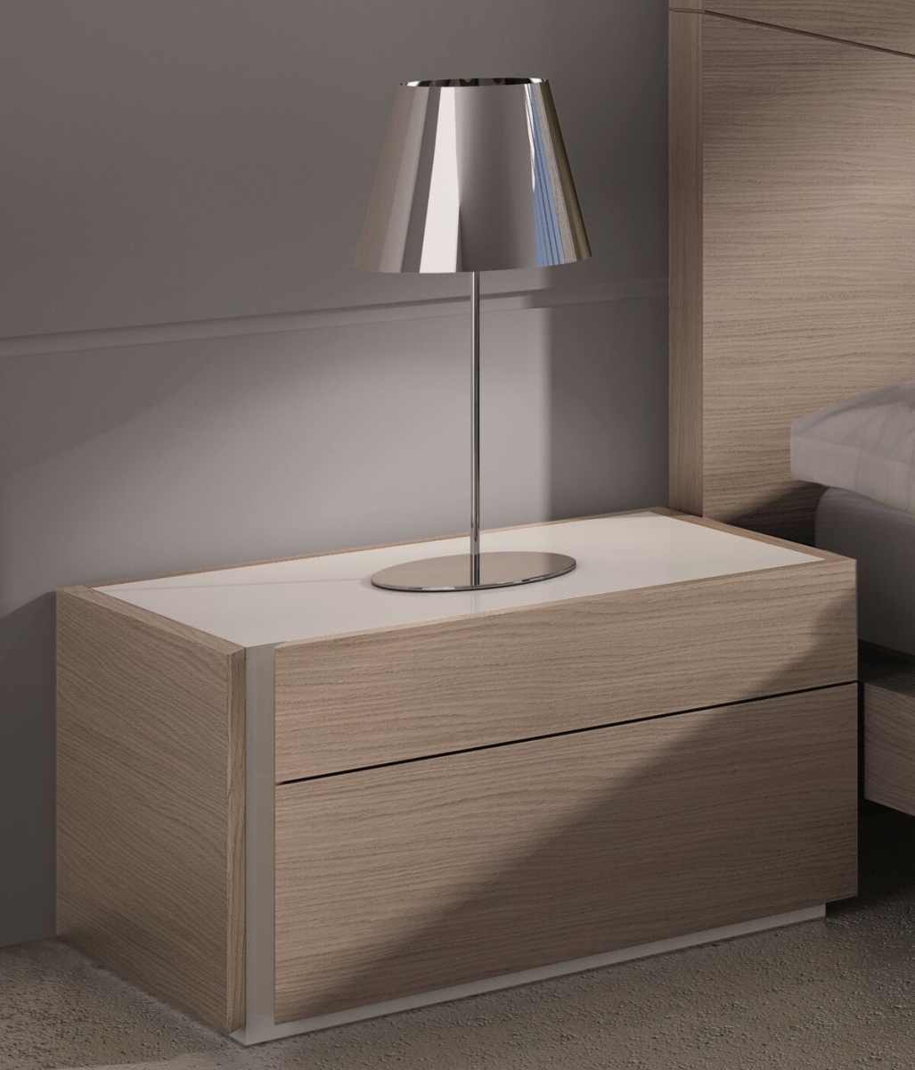 Evora Left Facing Night Stand - Wenge & Light Grey