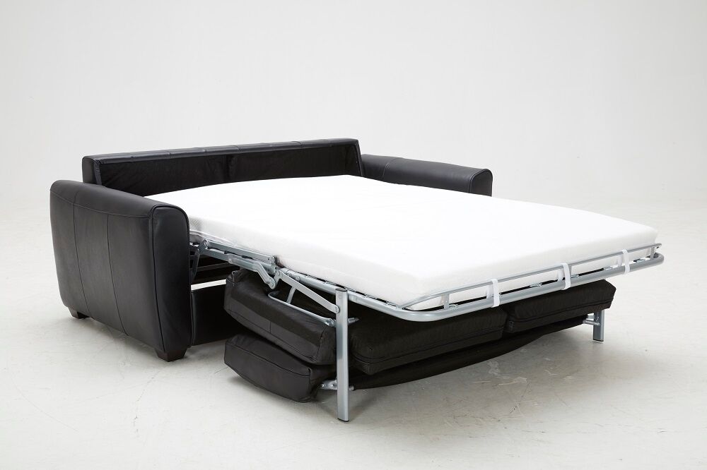 Ventura Sofa Bed in Black Leather Black