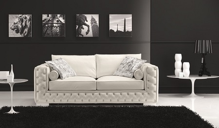 Vanity Love Seat - White