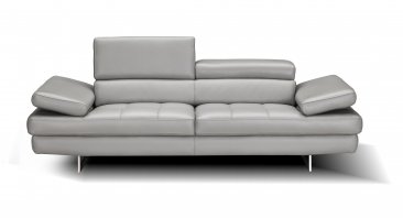 J & M Furniture 18745-S 28.3-37 x 41.3 x 92.9 in. Aurora Premium Leather Sofa - Grey -  J&M Furniture