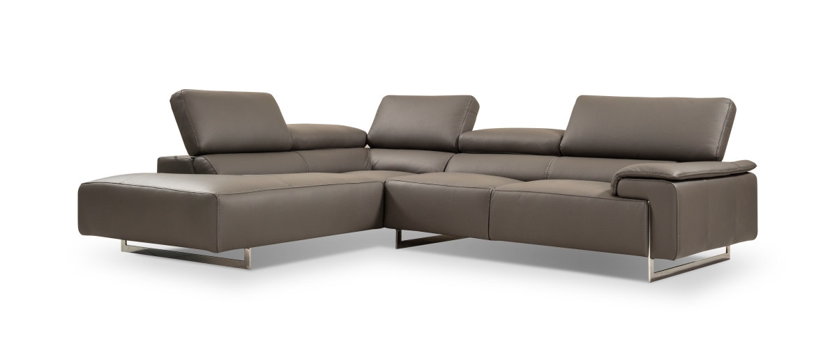 Left Facing Chaise with Sectional Sofa - Grey - 91 x 110 x 35 in.
